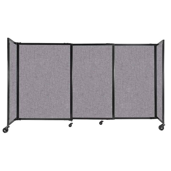 StraightWall Sliding Portable Partition 7'2" x 4' Cloud Gray Fabric